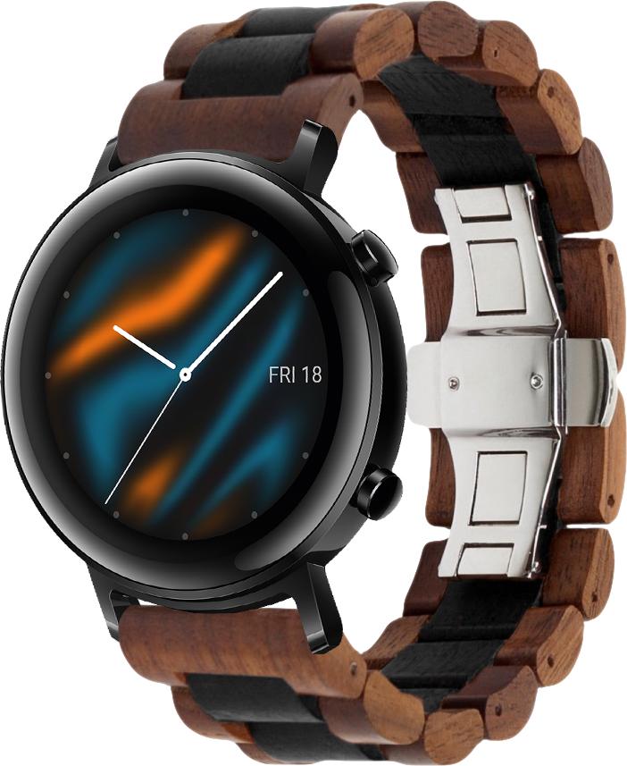 Ремешок деревянный WoodLock для Huawei Watch GT 2 42 мм Black/Brown (28271-26)