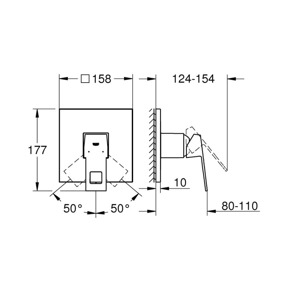 Наружная часть смесителя Grohe Eurocube 24061000 Хром (111337) - фото 2