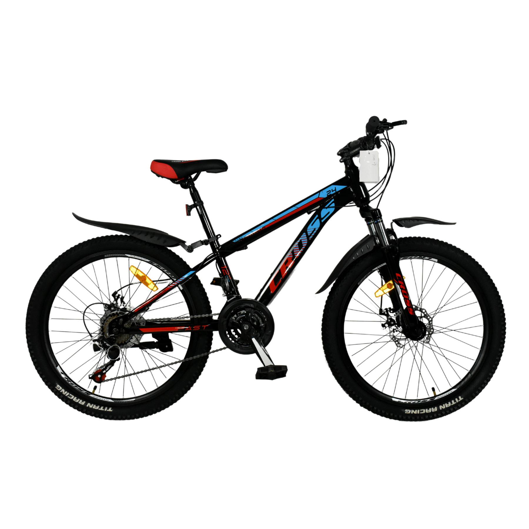 Велосипед подростковый Cross FAST 24" 12" Черный/Красный/Синий (bb3fb7af)