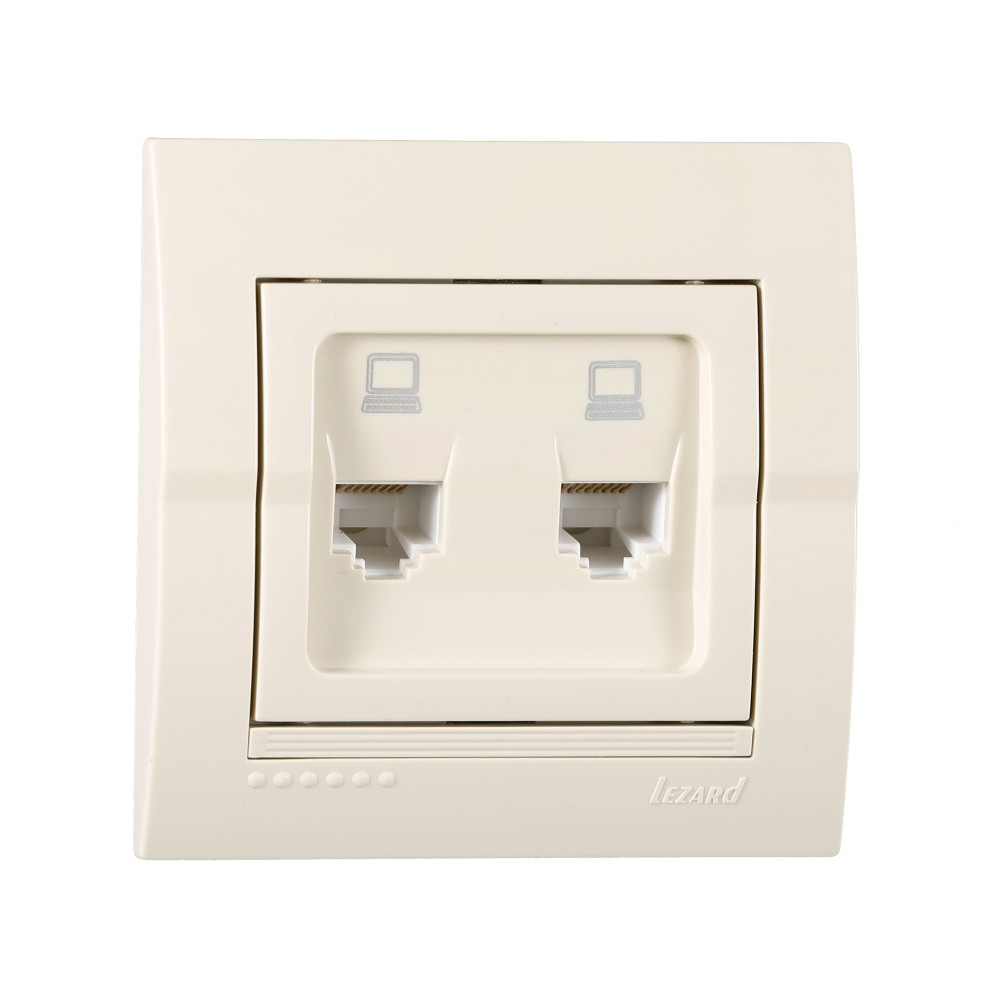 Розетка Lezard Deriy 2-я компьютерная Кремовый