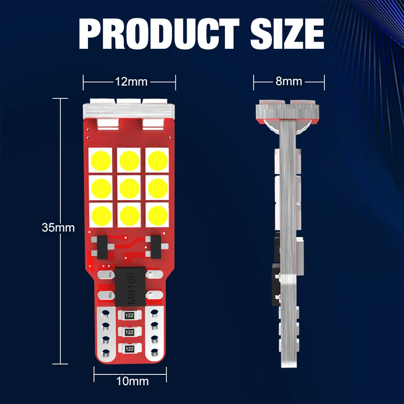 Автомобільна лампа Terra T10 W5W W2,1x9,5d 3030x24SMD 12V CanBus біполярна Білий (1799680030) - фото 5