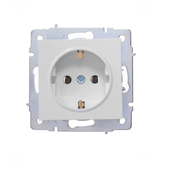 Розетка одинарна Lezard Vesna з заземленням Білий (26424469)