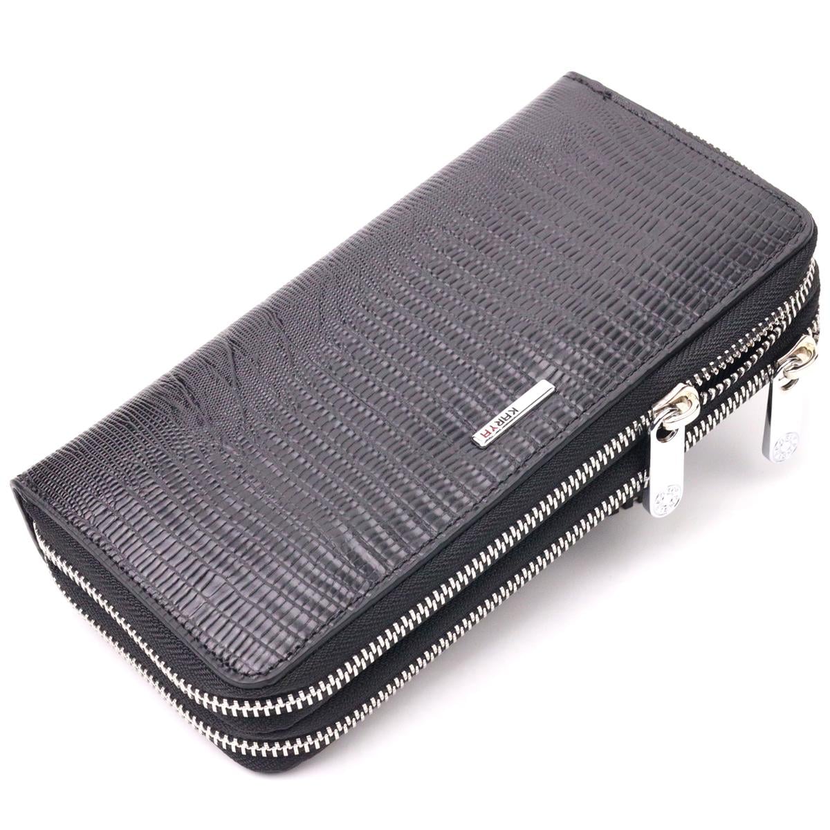 Клатч мужской из фактурной натуральной кожи Karya Men's 21312 Черный