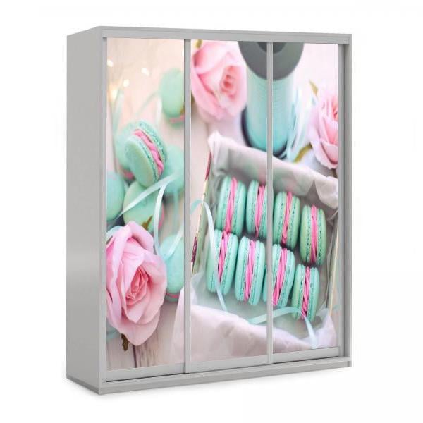 Шкаф-купе трехдверный Viorina-Deko 160х60х240 см серый/фотопечать 14 (ЛДСП)