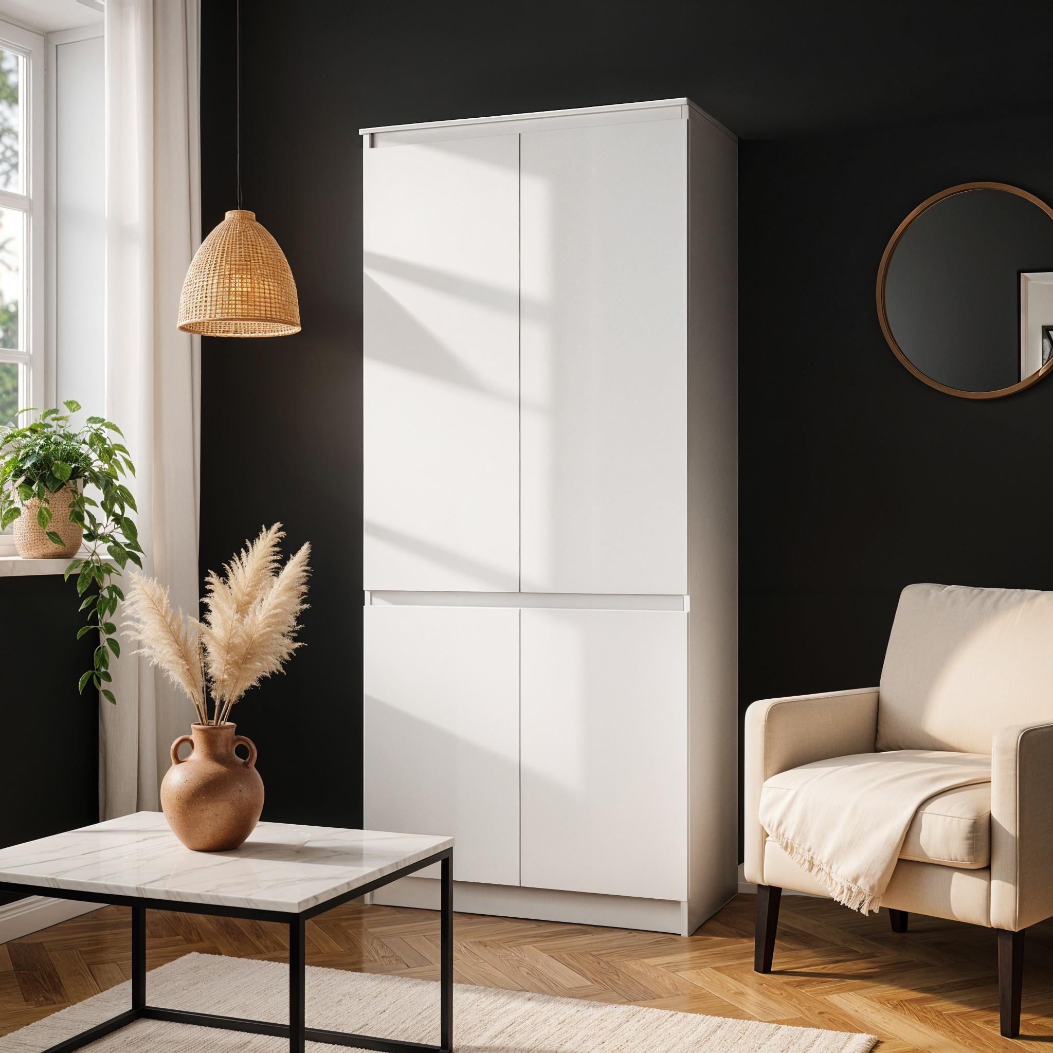 Шкаф для одежды на 4 дверцы Monaco 900×500×2100 мм Белый