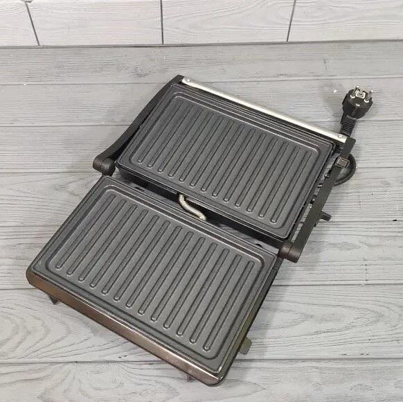 Гриль бутербродниця контактний Kingberg Electric Grill з антипригарним покриттям 1500 Вт Чорний - фото 8