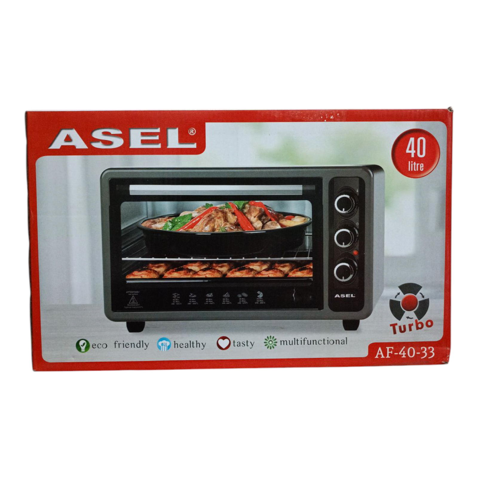 Печь электрическая Asel AF40-33 конвекция/подсветка/таймер 90 мин. 40 л - фото 7 Печь электрическая Asel AF40-33 конвекция/подсветка/таймер 90 мин. 40 л - фото 7