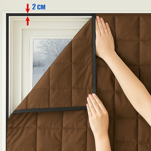 Штори теплозахисні на магнітах P 120x210 см Коричневий (117652531в) - фото 7