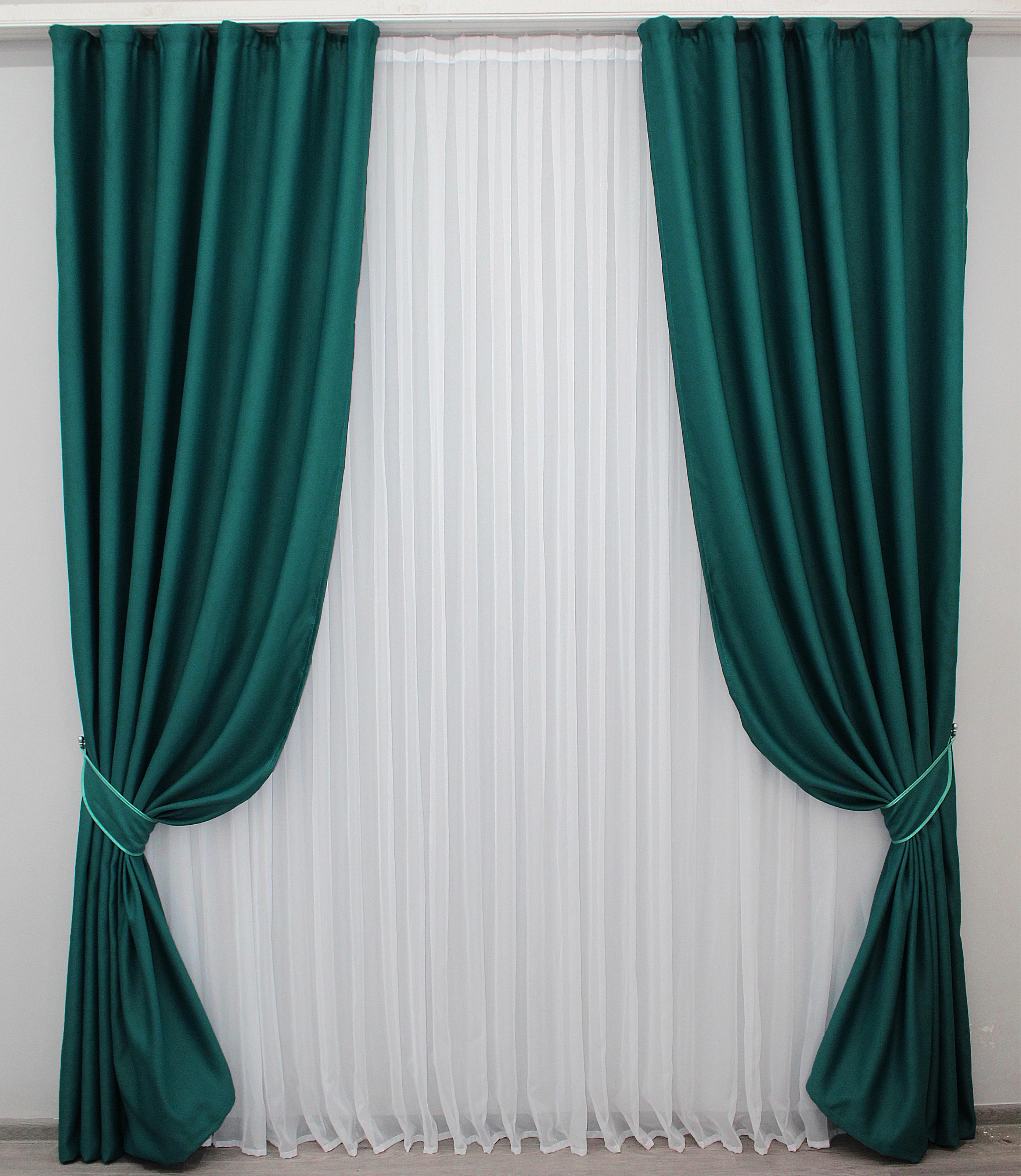 Комплект штор VR-Textil Fusion Dimout № 794ш блэкаут 150х270 см 2 шт. Изумрудный (30-579) - фото 1 Комплект штор VR-Textil Fusion Dimout № 794ш блэкаут 150х270 см 2 шт. Изумрудный (30-579) - фото 1