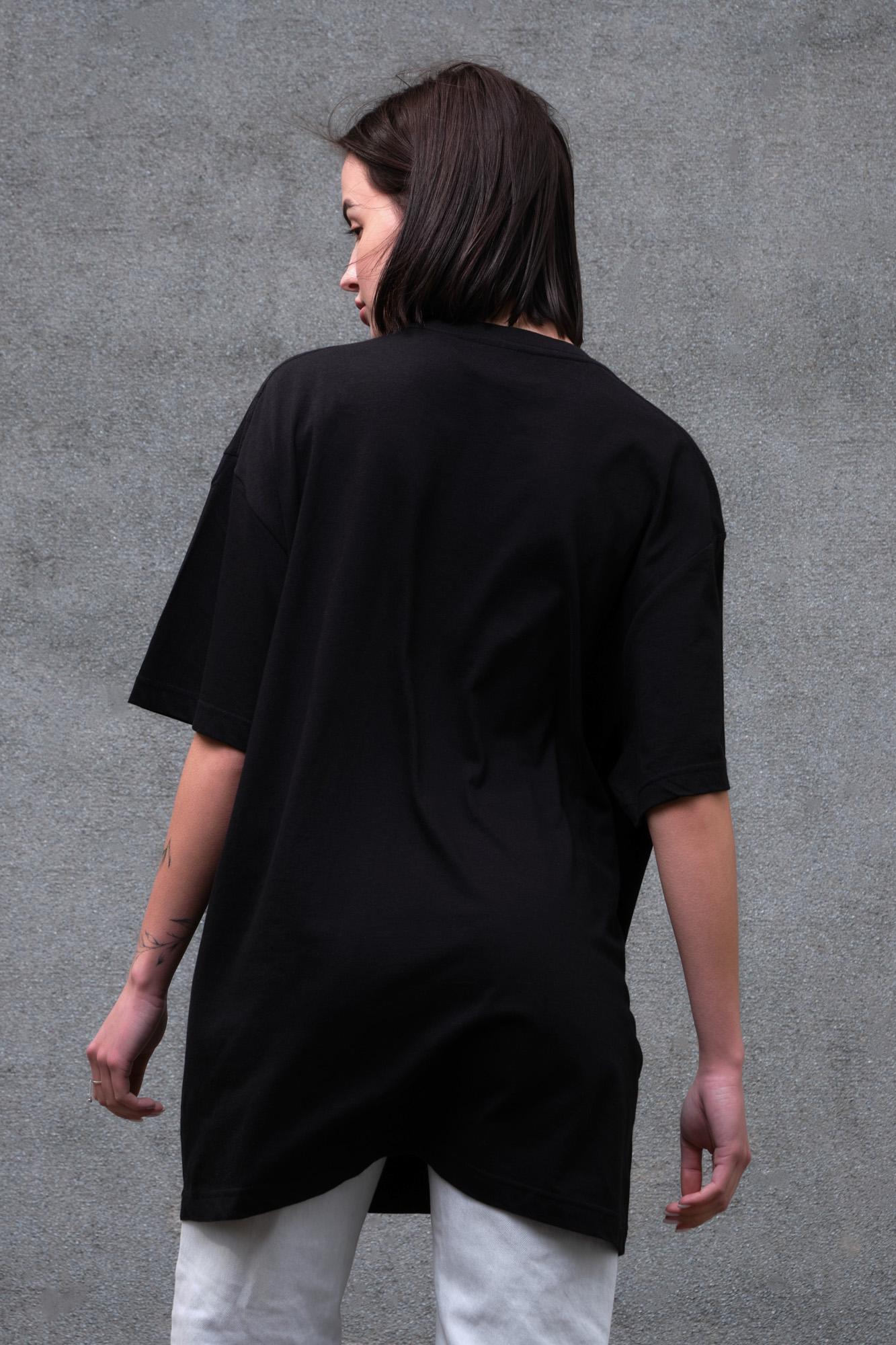 Футболка женская Without с принтом не гони коней оверсайз S/M Black (S8055221) - фото 4