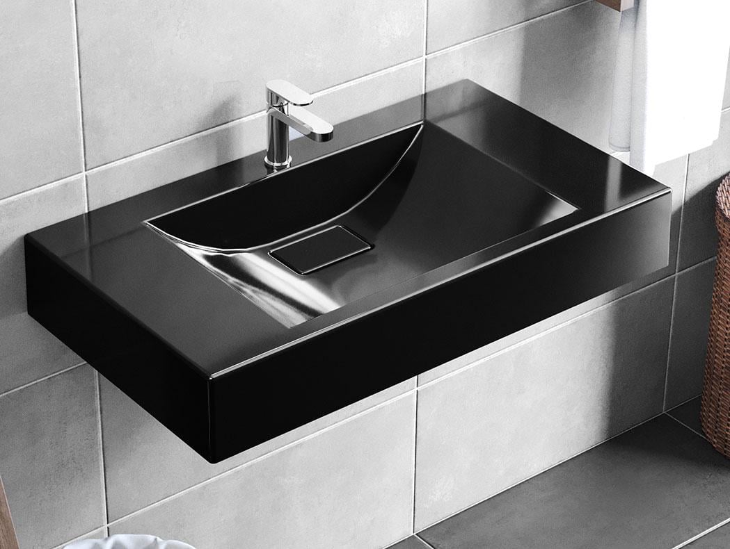 Умывальник подвесной Luxor Roco 80 см Black (716)