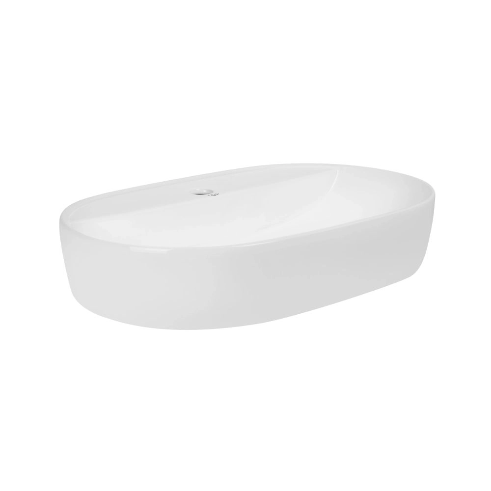 Раковина накладная Qtap Scorpio 600х400 овальная, белая (QT14112203WN47315)
