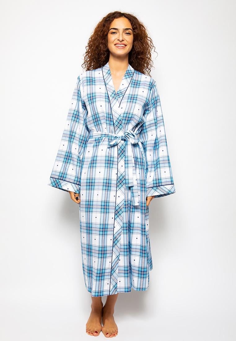 Халат жіночий Cyberjammies Stella 4620 у клітинку р. 20 3XL Синій/Білий (5051877322813) - фото 2