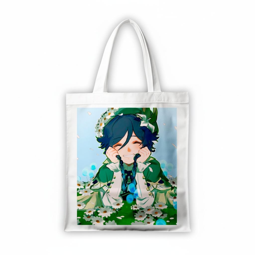 Сумка-шопер Genshin Impact Венти из габардина Белый (6683)