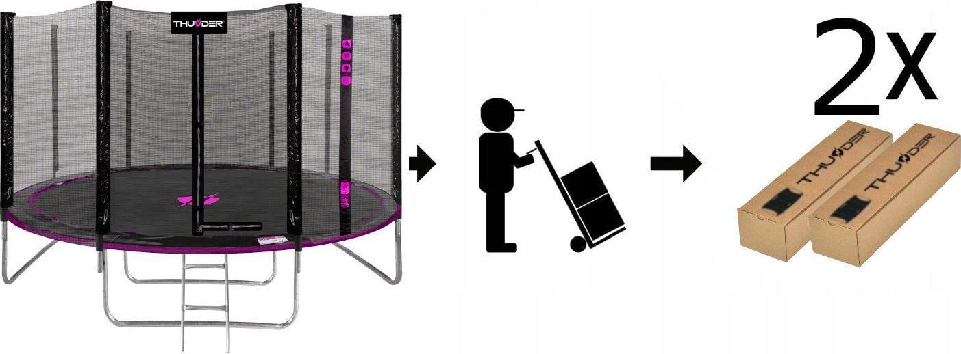 Батут Thunder OUTSIDE PRO с наружной сеткой 12 футов 366 см Черно-розовый (411138) - фото 8