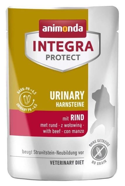 Корм влажный для кошек Integra Protect Urinary Struvit при лечении мочекаменной болезни говядина 85 г (2527325646)