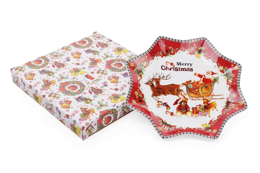 Блюдо фарфоровое BonaDi С Рождеством! 25 см (498-221) - фото 2 Блюдо фарфоровое BonaDi С Рождеством! 25 см (498-221) - фото 2