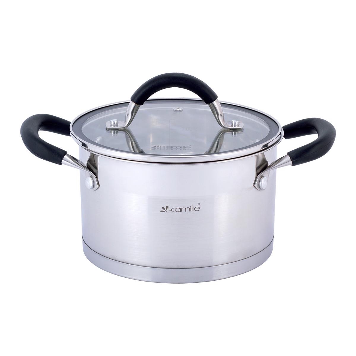 Набір каструль із кришками Kamille КМ-5751 із нержавіючої сталі з 4-х предметів Сталевий (150-84-5751) - фото 2