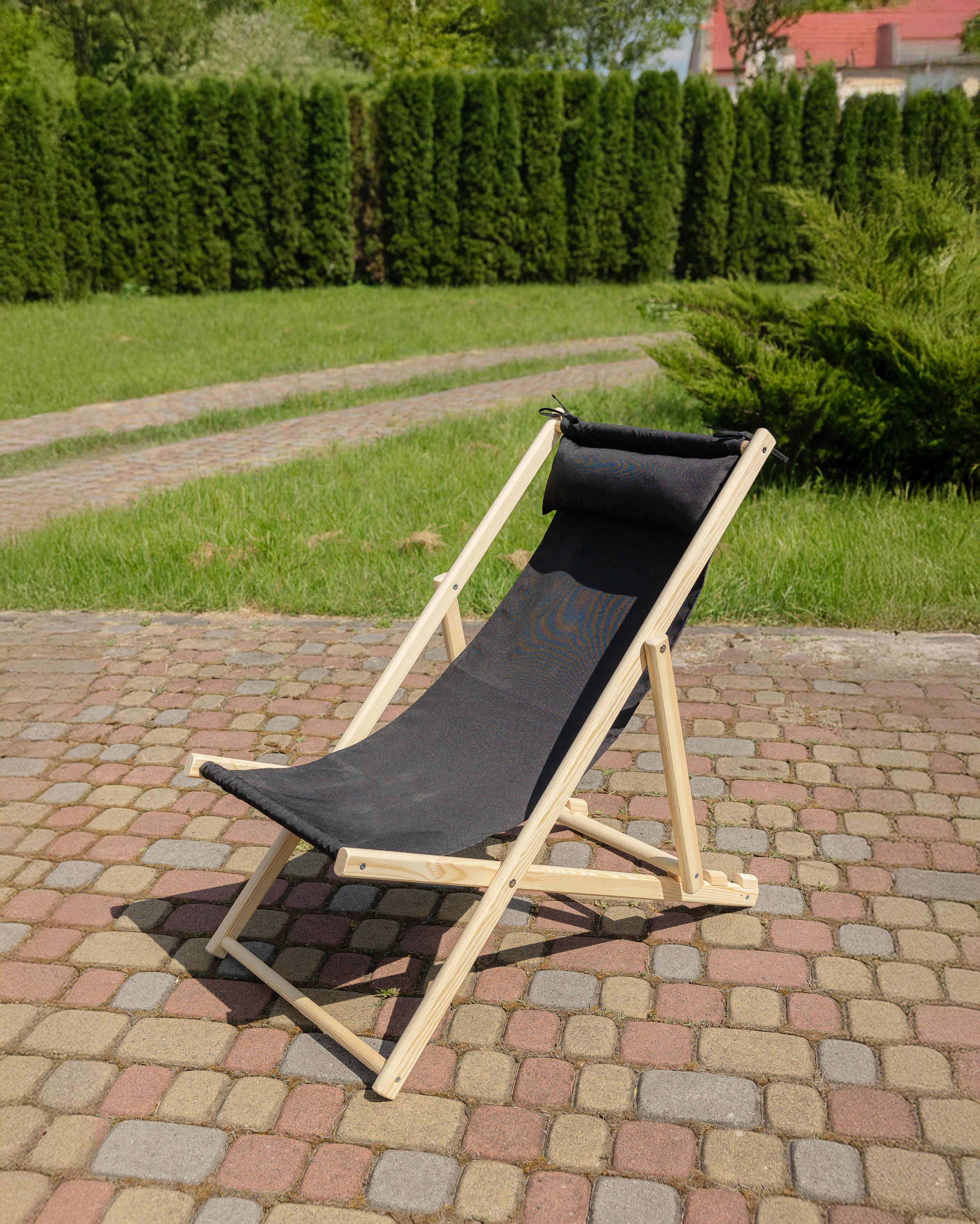 Шезлонг для дачи тканевый XRmaster с подушкой Черный (КШ-018) - фото 2 Шезлонг для дачи тканевый XRmaster с подушкой Черный (КШ-018) - фото 2
