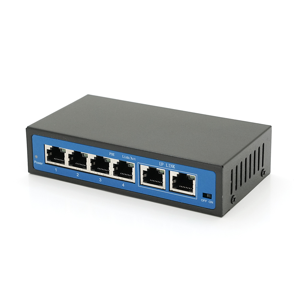 Коммутатор POE VOLTRONIC 48V 4 порта POE/2 порта Ethernet металл Black (YUT_V2479)
