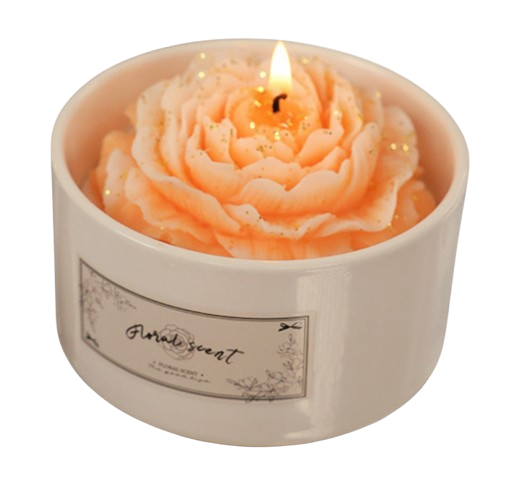 Свеча Камелия Роза ручной работы из пчелиного воска Желтый (1006)