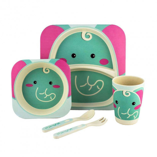 Набор детской посуды Слоник 5 пр. бамбук (EL-246)