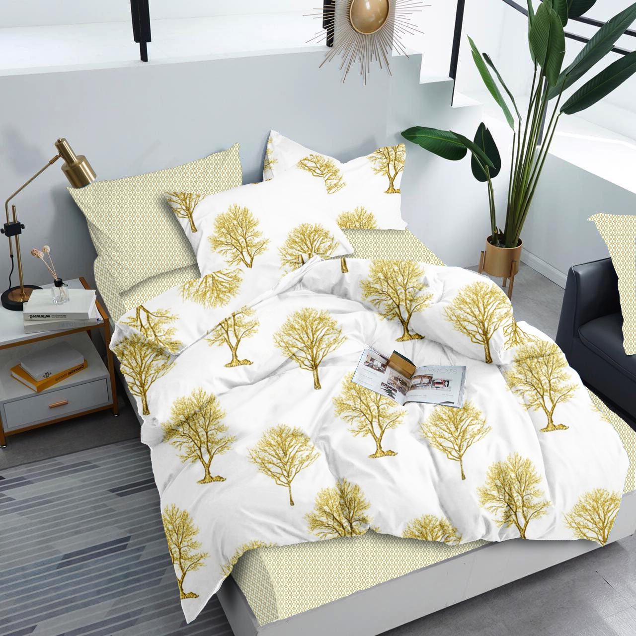 Комплект постельного белья Zastelli Tree бязь двуспальный 175x210 Зеленый