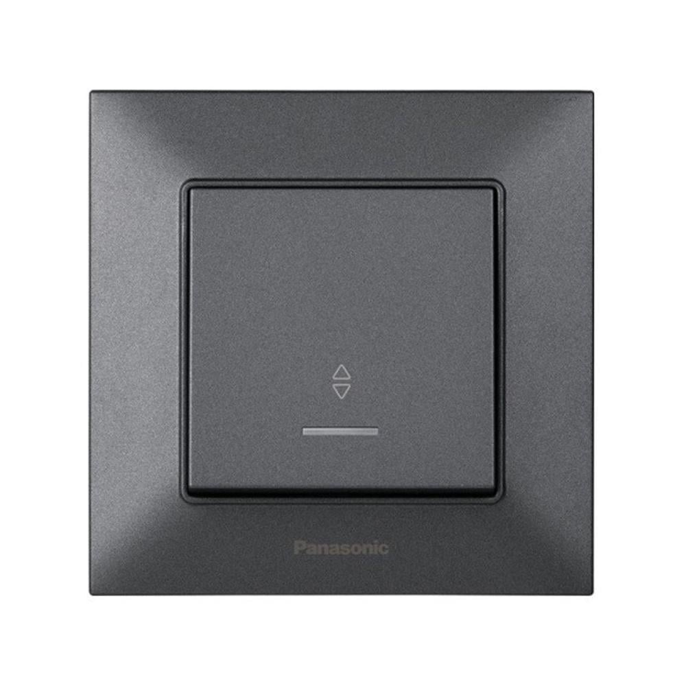 Выключатель одноклавишный Panasonic Arkedia Slim проходной с подсветкой Серый дымчатый (24754766)