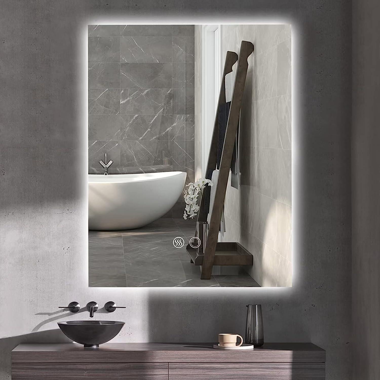 Зеркало Dim Dzerkal LERTO с LED-подсветкой/сенсорным управлением/подогревом 80х160 см (11743)