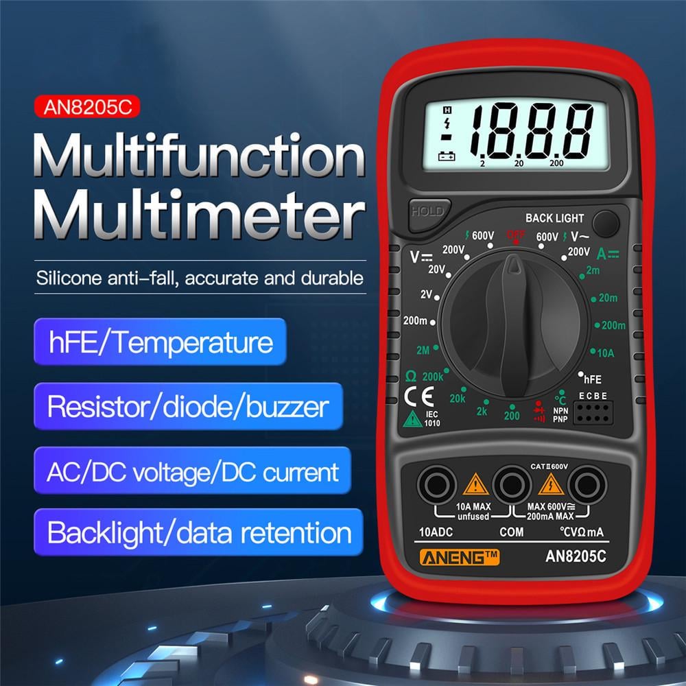 Мультиметр цифровий Aneng AN8205C з підсвічуванням - фото 2