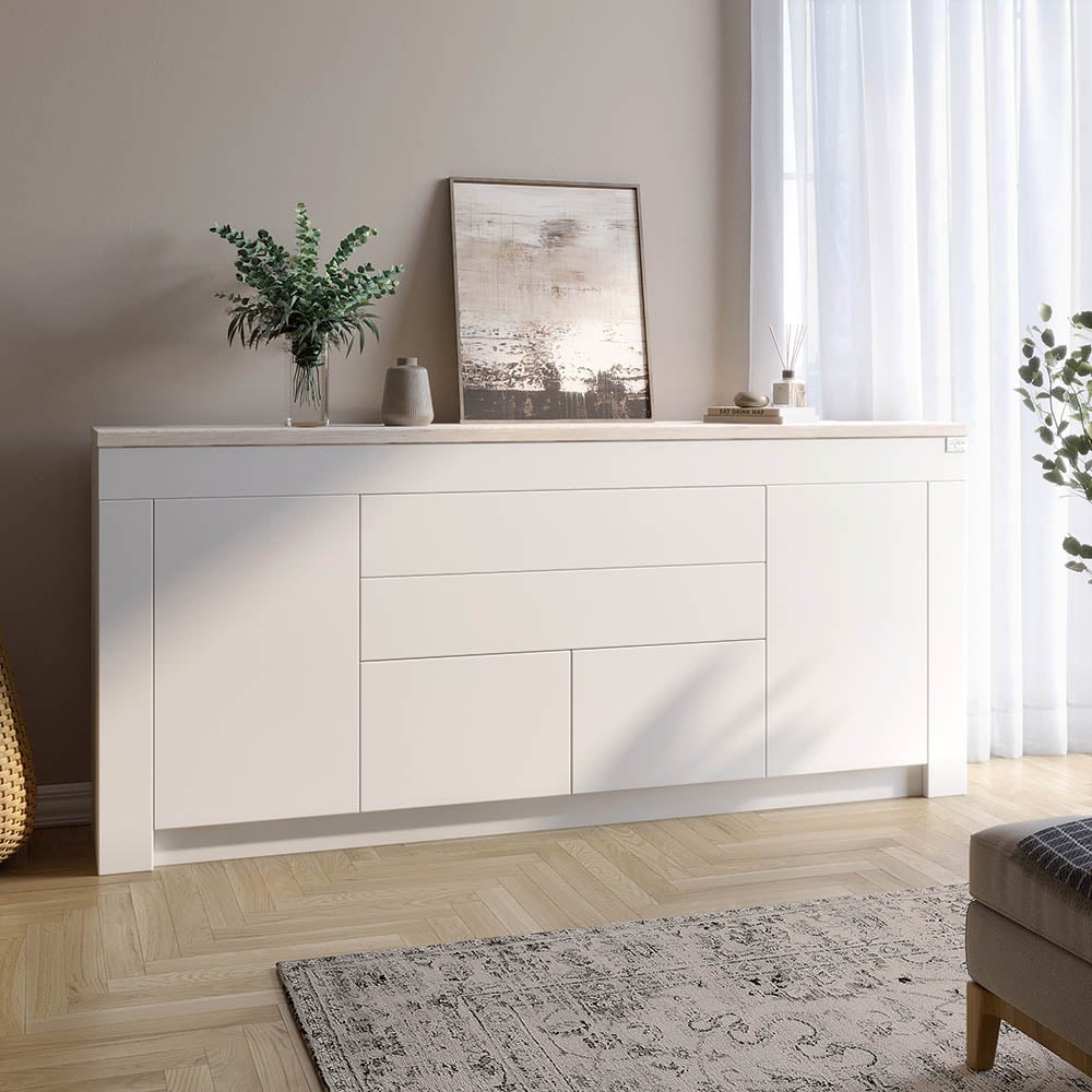 Комод Lion Ларри-2 190x35x84 см Нимфея Альба/Самоа Дымчатый (LION-041068)