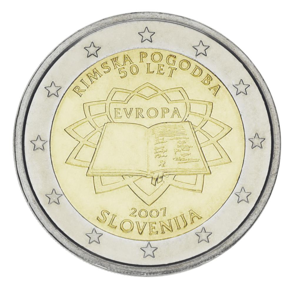 Колекційна монета Словенія 2 євро 2007 Римський договір UNC (KM#106)