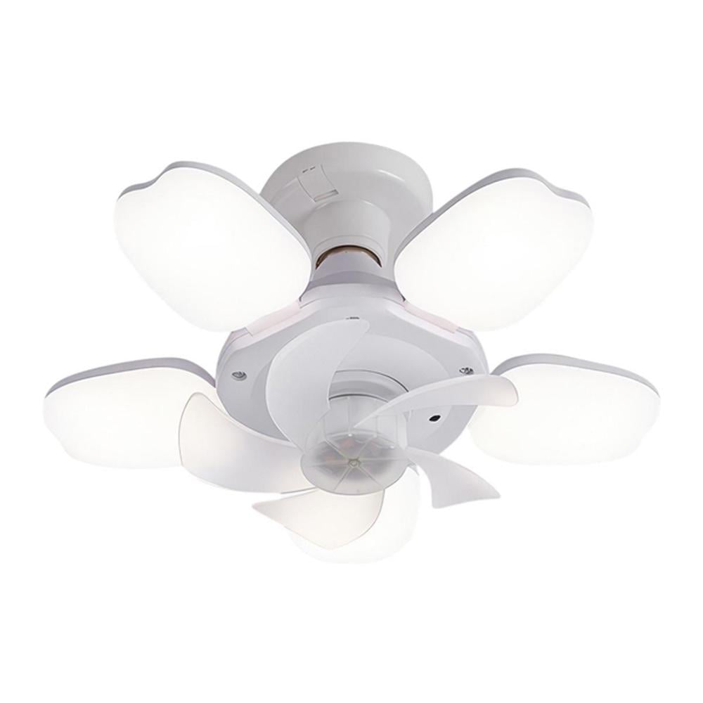 Вентилятор потолочный Ceiling Fan CF-03 E27 с пультом и LED-подсветкой диммер 5 лопастей 3 скорости 50 Вт (SS-73)