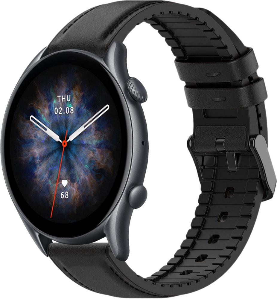 Ремінець шкіряний Tamyx для Amazfit GTR 3 Pro Black (31625-2B)
