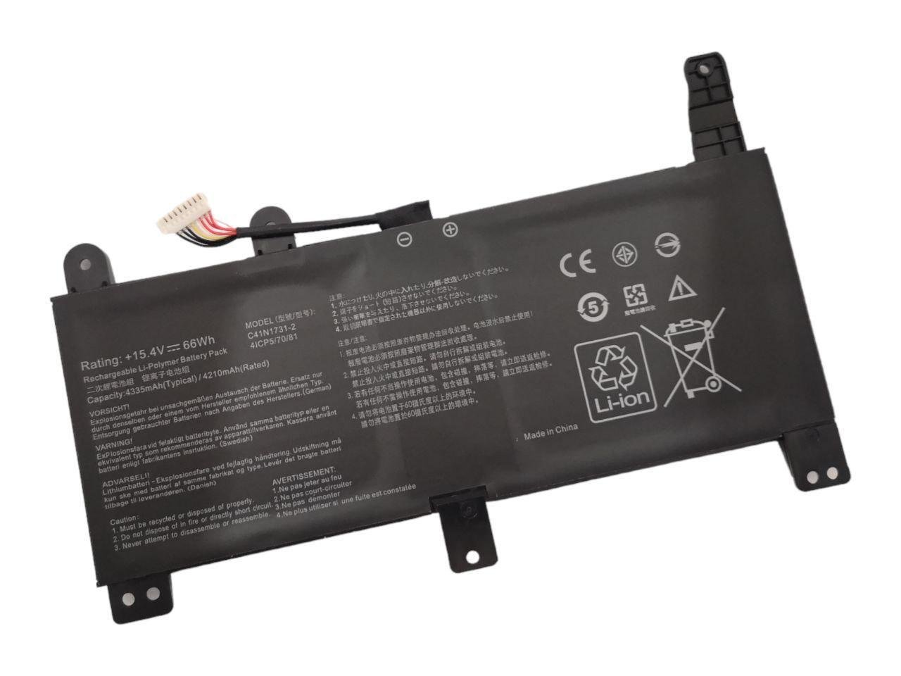 Акумулятор для Asus ROG Strix G531GU/GL531GU/G731/C41N1731-2 4335 mAh 66Wh (21319792)