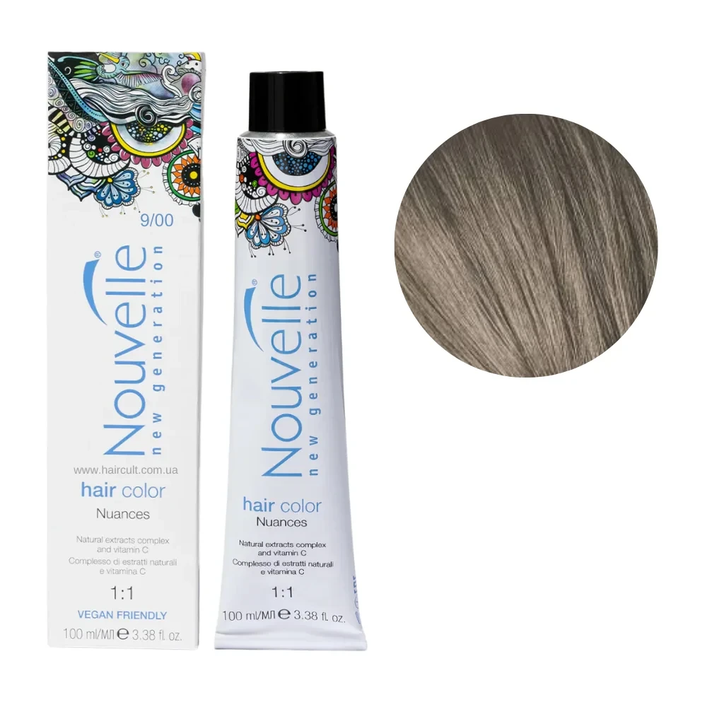 Краска для волос Nouvelle Hair Color 9/00 Очень светлый натуральный блонд холодный 100 мл Краска для волос Nouvelle Hair Color 9/00 Очень светлый натуральный блонд холодный 100 мл