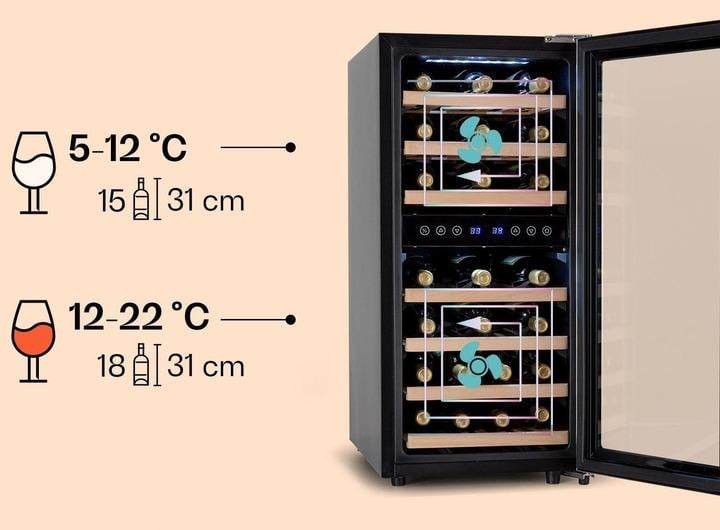 Винный холодильник KLARSTEIN Vinamour 33 Duo 2 зоны (10041311) - фото 5