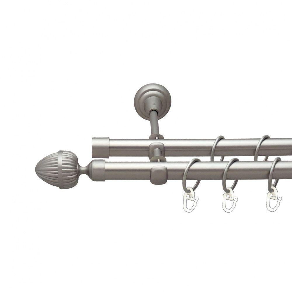 Карниз для штор Orvit Одеон двухрядный гладкий 19\19 мм 200 см Сатин (6308119)