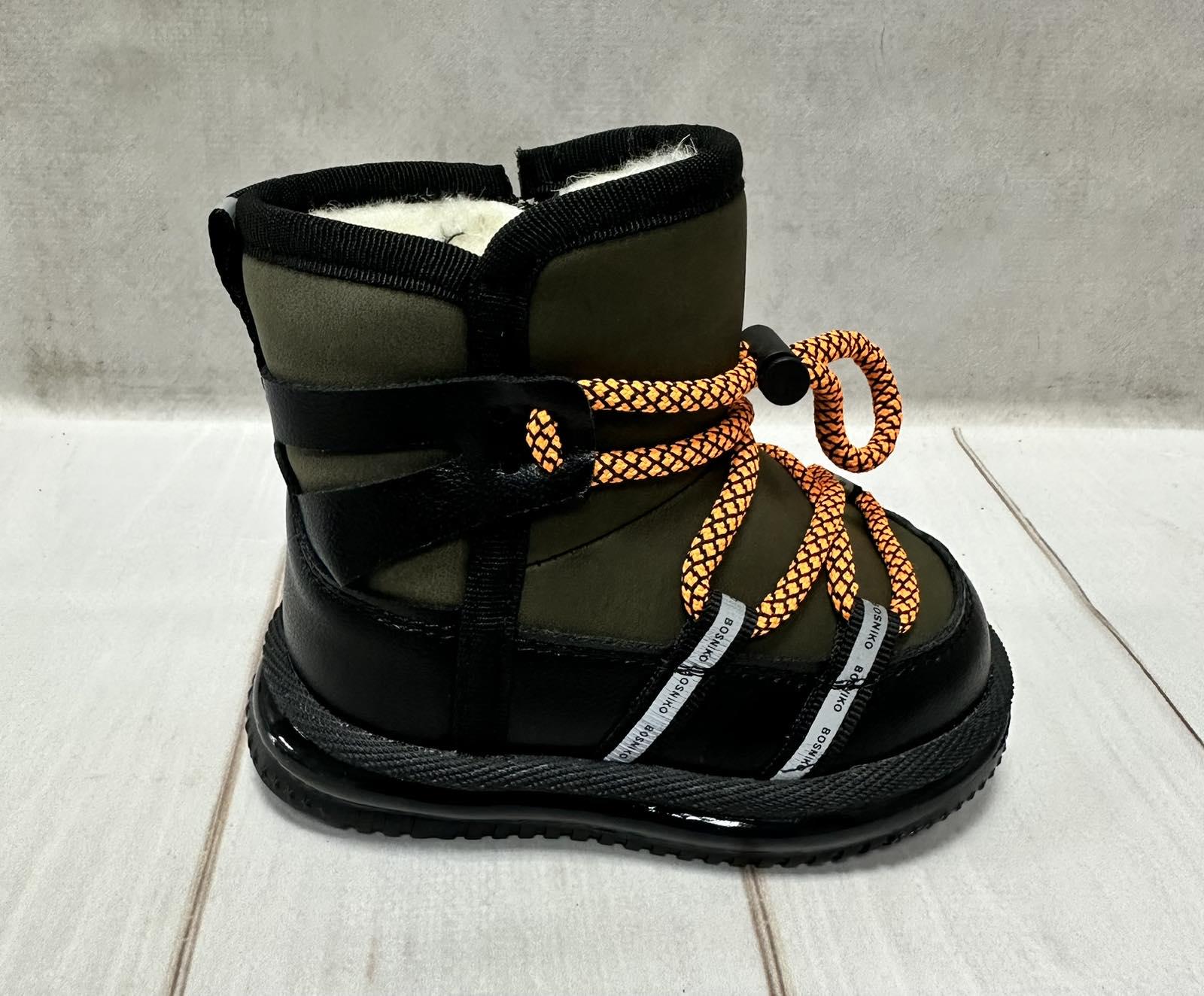 Дутики зимові дитячі W.Niko р. 25 15 см Чорний/Хакі