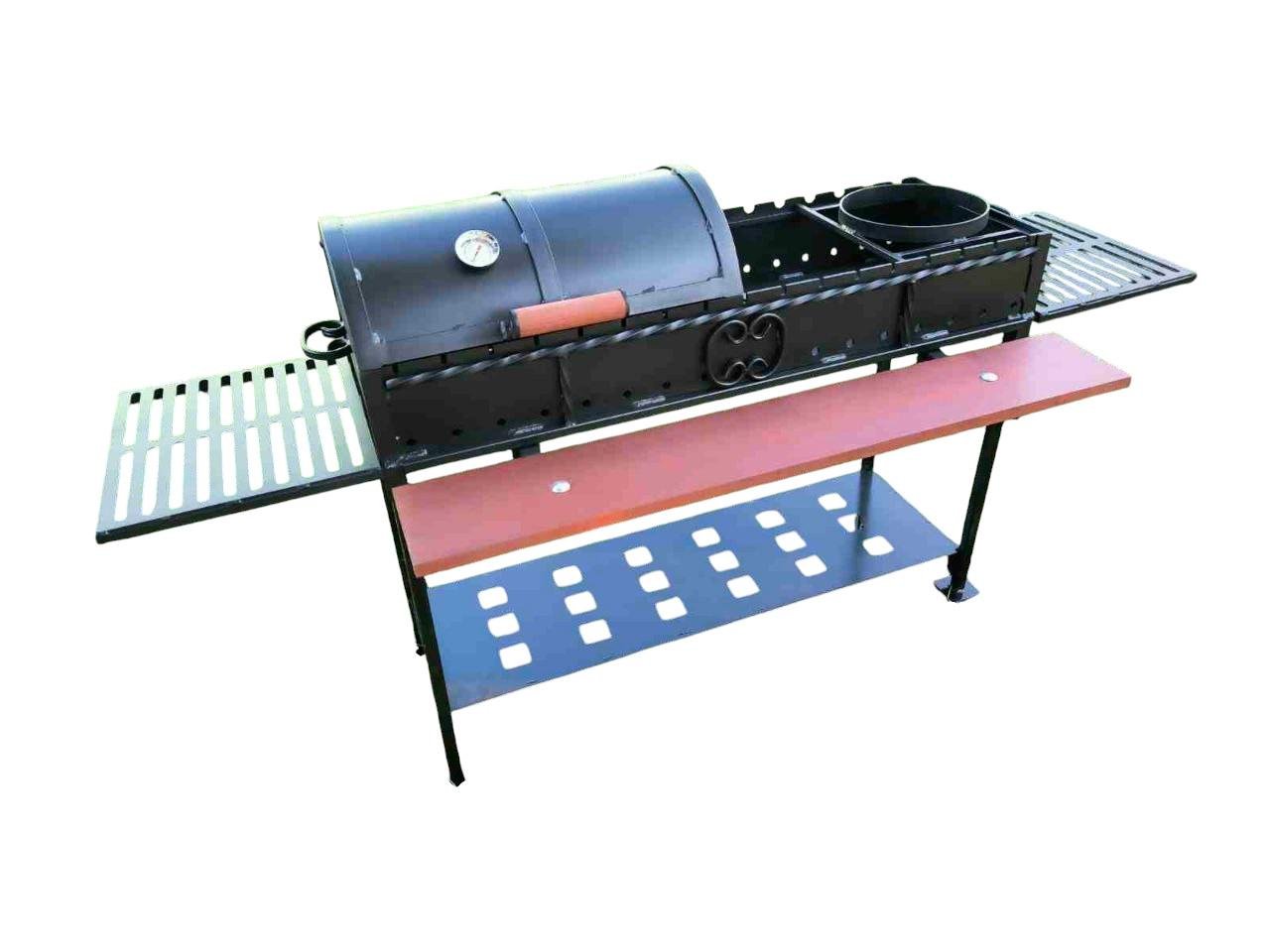 Гриль-мангал на півкришки з решіткою з нержавіючої сталі та підставкою під казан сталь 4 мм (2559116823) - фото 2 Гриль-мангал на півкришки з решіткою з нержавіючої сталі та підставкою під казан сталь 4 мм (2559116823) - фото 2