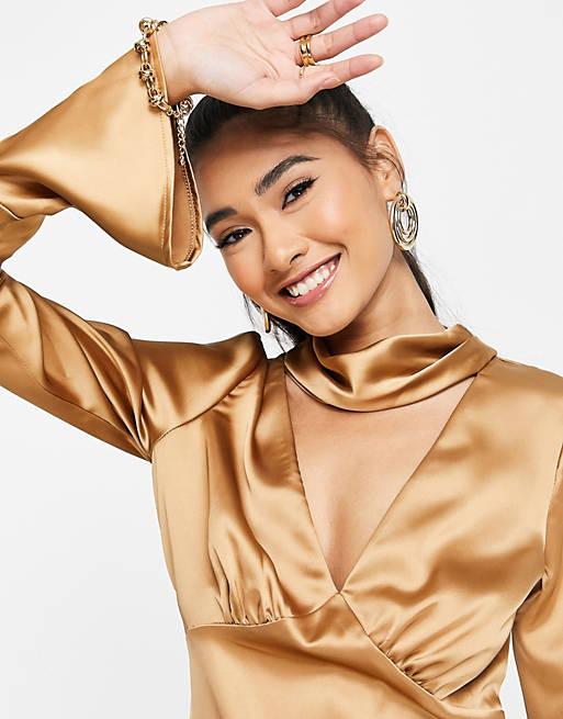 Блуза Asos р. 36 Коричневый (113309198) - фото 3