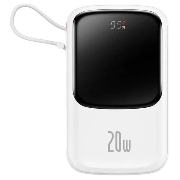 Повербанк BASEUS Qpow Pro 10000 mAh 20W Li-pol со встроенным кабелем White (PPQD060002)