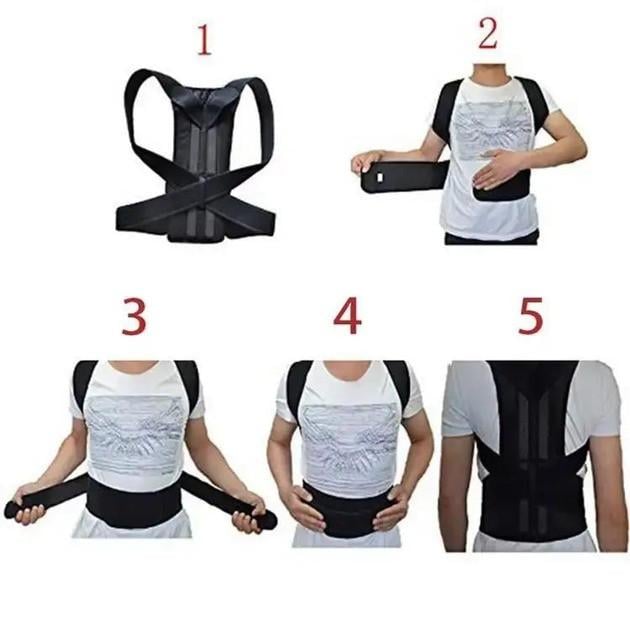 Коректор постави ортопедичний Back Pain Need Help Чорний (NBH-121-Black) - фото 7