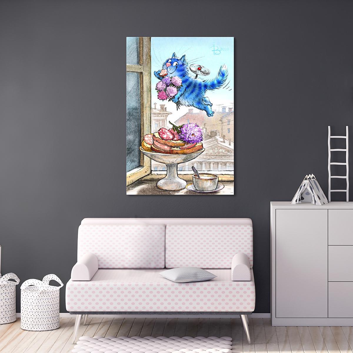 Модульная картина Кот Карлсон 1 модуль 30х45 см