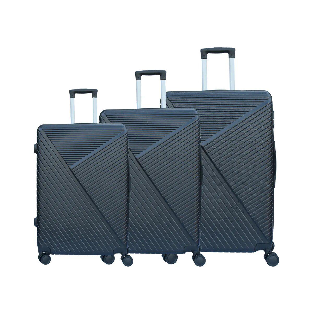 Комплект чемоданов Stenson R33467-BL с выдвижными ручками 20/24/28" 3 шт. Темно-синий (26448962)