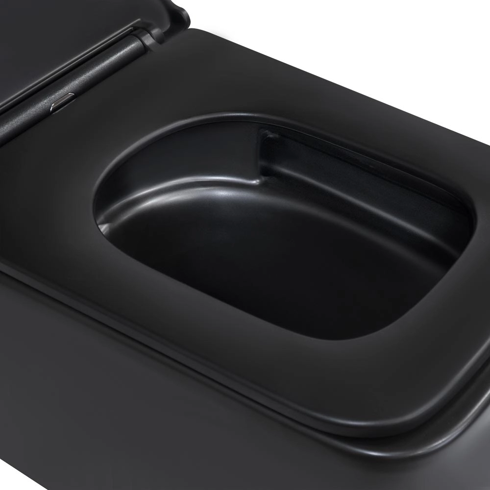 Унітаз підвісний Qtap Gemini Ultra Quiet з сидінням Slim Duroplast/Soft-close/Quick relase 530х365х373 мм Black matt - фото 6