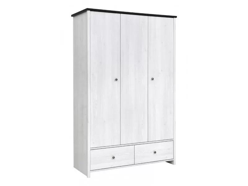 Шафа тридверна для спальні Gerbor Порто SZF 3D2S розпашна з ДСП 1285х555х1995 мм Білий (560193e7) - фото 2