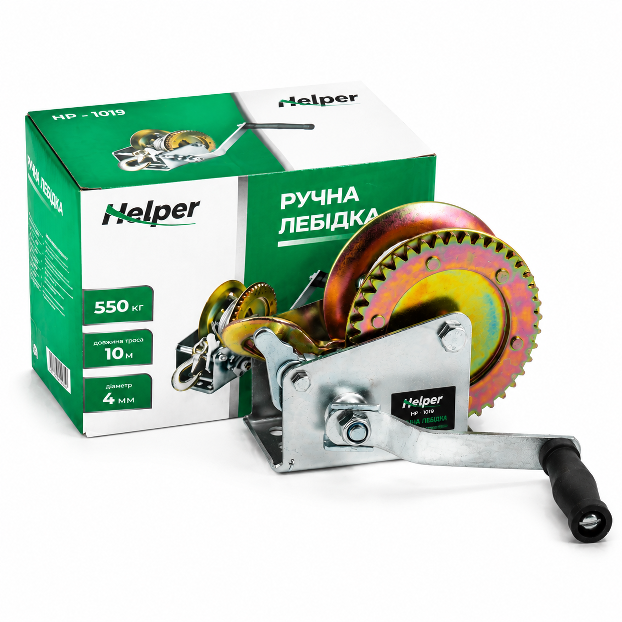 Лебідка ручна барабанна Helper HP-1019 1200LBS 550 кг