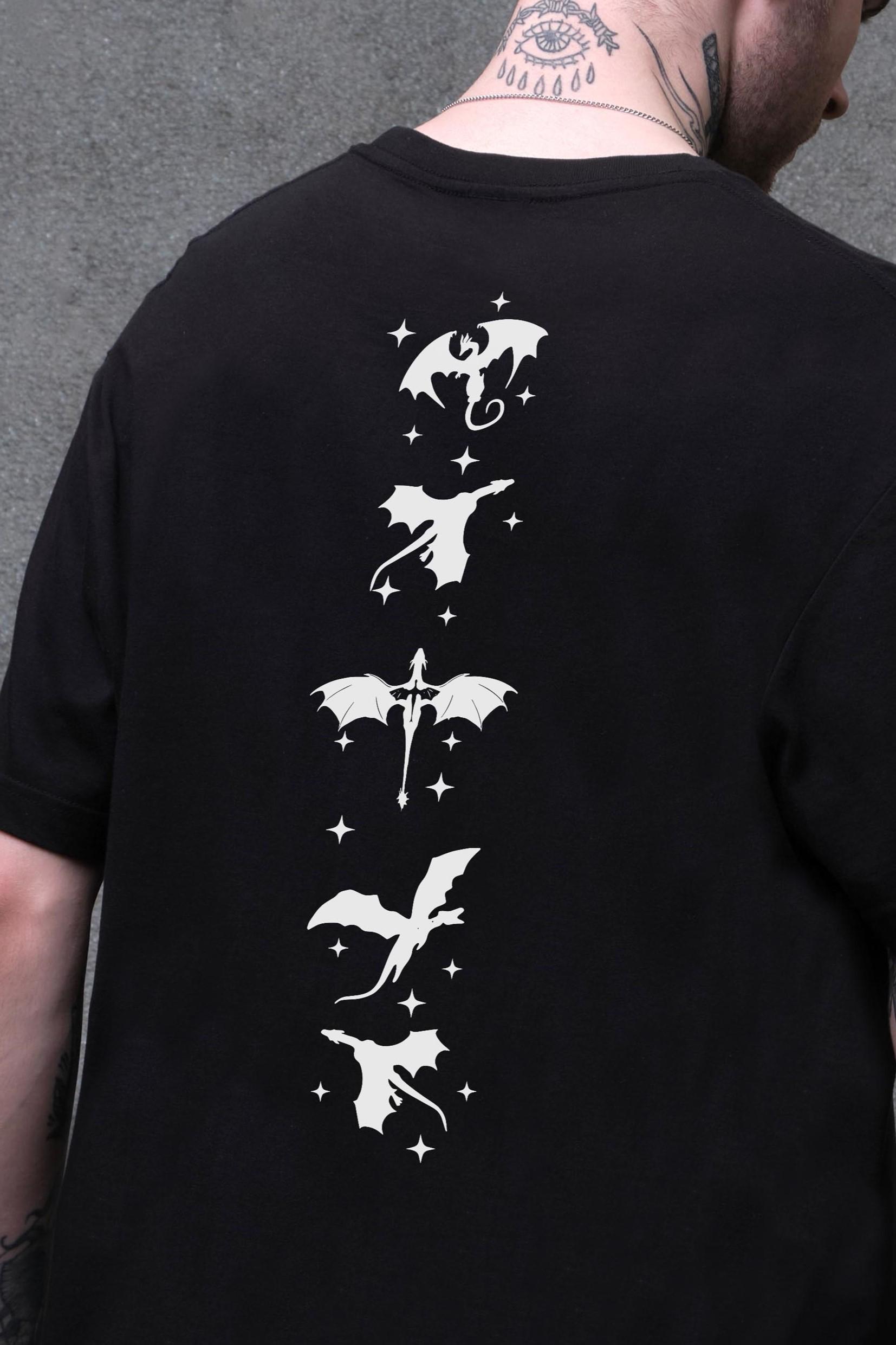 Футболка чоловіча Without з принтом четверте крило оверсайз S/M Black (S8055216) - фото 4