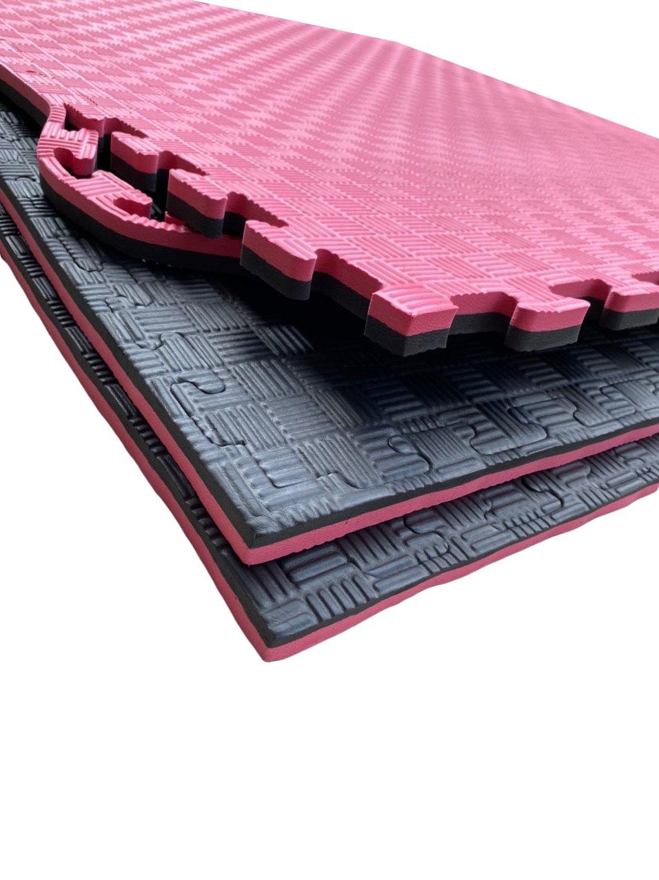 Килимок-пазл татамі ластівчин хвіст Termoizol EVA щільність 80 кг/м3 товщина 20 мм 100х100 см Червоно-чорний